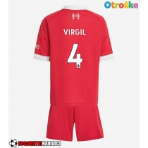 Otroške Nogometnih dresov Liverpool Virgil van Dijk #4 Domači 2025-26 Kratki rokavi (+ hlače)